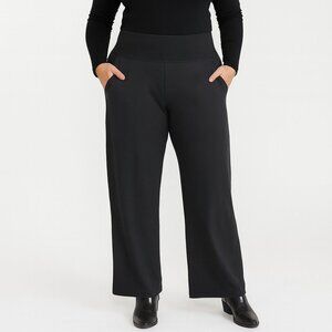 Athleta Venice High Rise Casual Travel Yoga Lounge Wide Leg Pants Black 2X